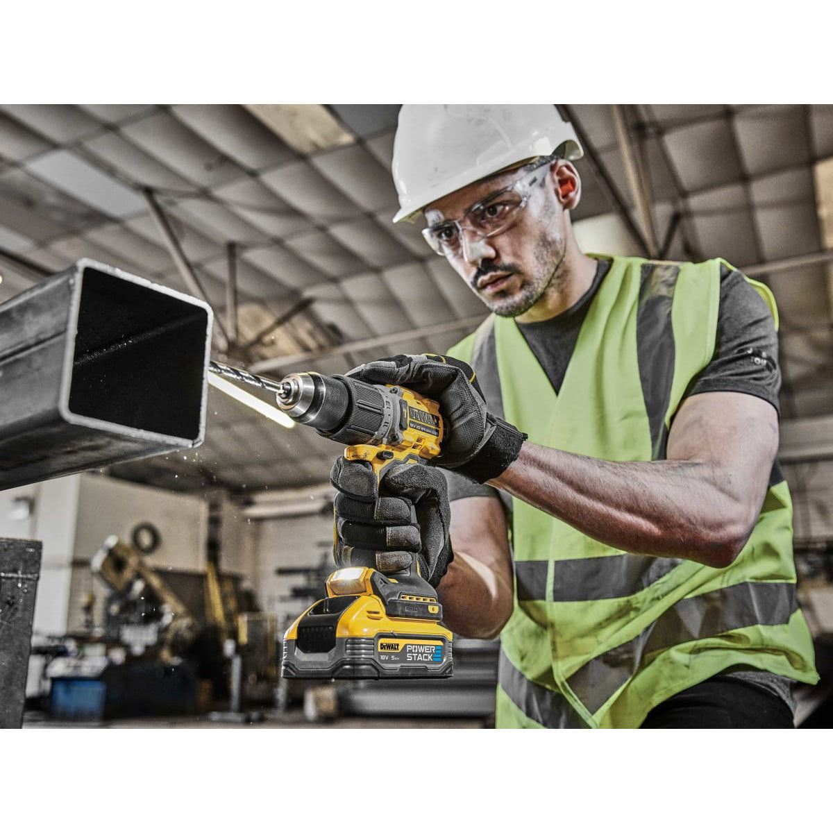 Dewalt DCD805H2T 18V XR Combi Hammer Drill 2 x 5.0Ah Powerstack Batteries Charger & Carry Case