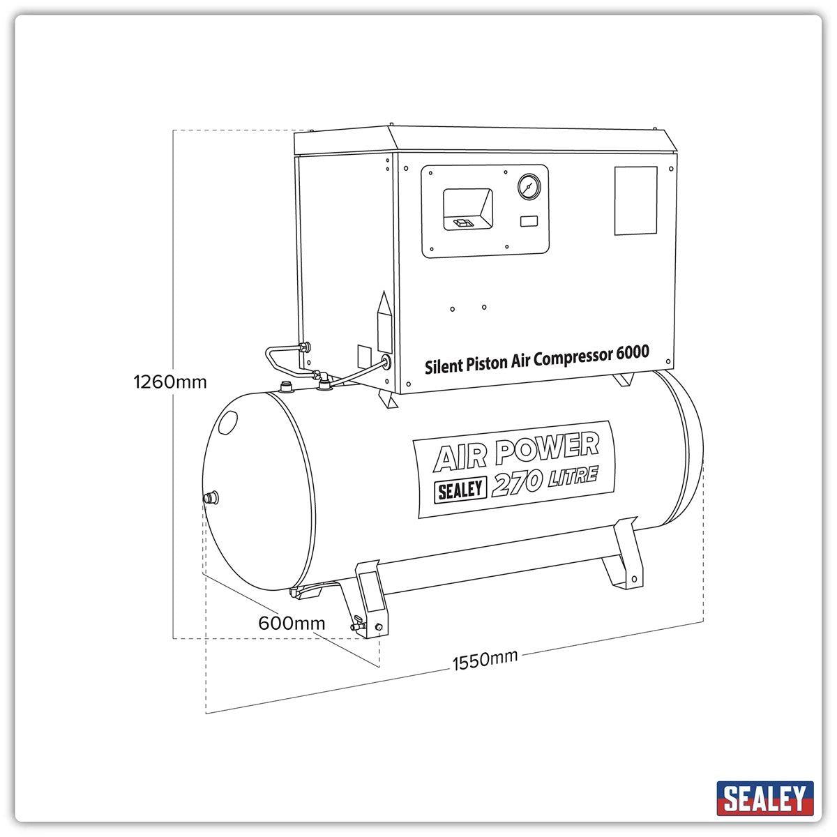 Sealey SAC42755BLN 270L Air Compressor Belt Drive 415V/32A