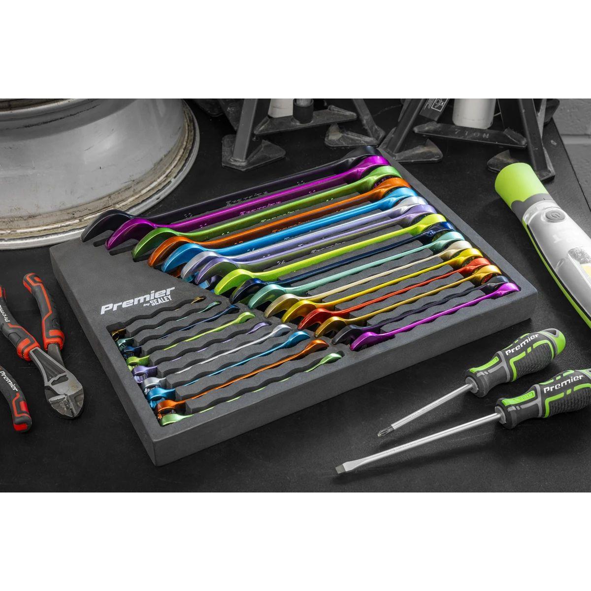Sealey AK63268 Premier Multi-Coloured Combination Spanner Set 25pc