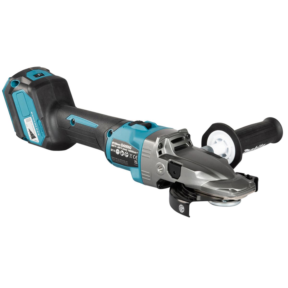 Makita GA055GZ01 40V Max XGT Brushless Angle Grinder with 1 x 4.0Ah Battery Charger & Case