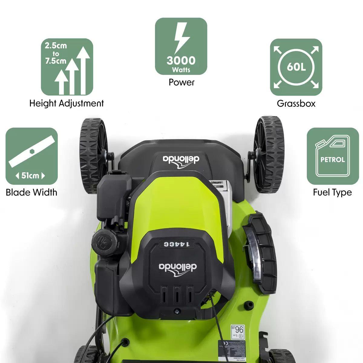 Sealey DG101 Dellonda 4-Stroke Self-Propelled Petrol Lawnmower 18