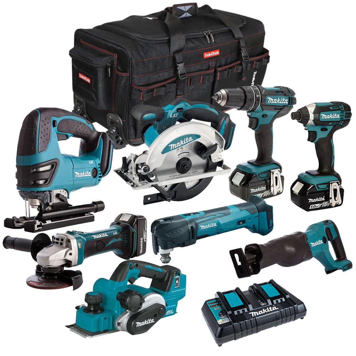 Makita 18V 8 Piece Tool Kit 3 x 5.0Ah Batteries & Charger T4TKIT-4395