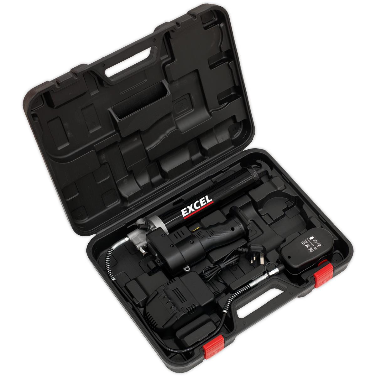 Excel 18V Cordless Li-ion Grease Gun with 1 x 2.0Ah Battery