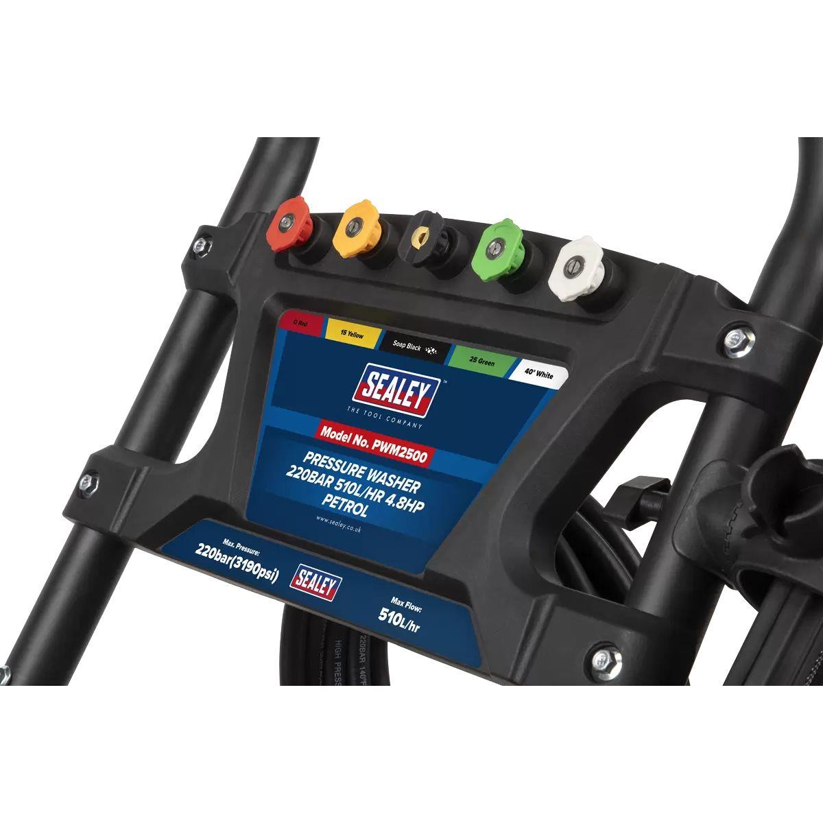 Sealey PWM2500 Petrol Pressure Washer 220bar 540L/hr 6.5hp