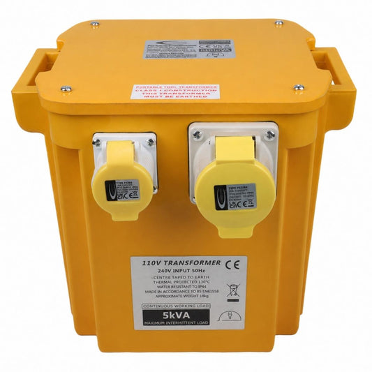 Connexion 5kVA 110V Site Transformer with 2 x 16A, 1 x 32A Sockets, 13A Plug & 1.5m Cable - 10962