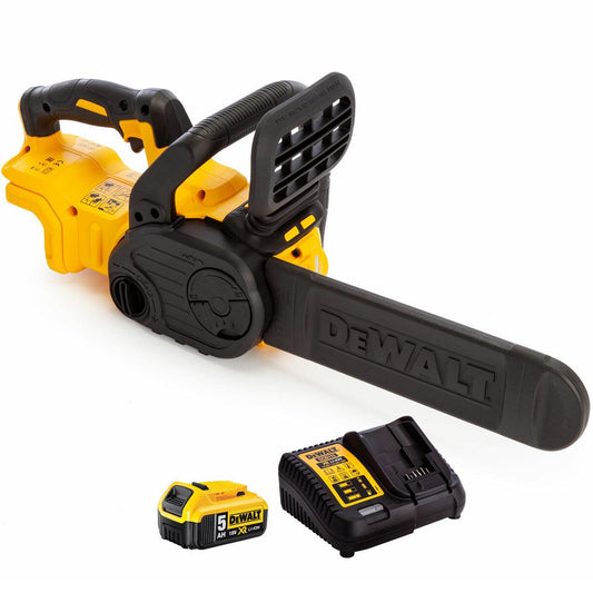 Dewalt DCM565P1 18V Brushless Chainsaw with 1 x 5.0Ah Battery & Charger for Ultimate Cutting Power