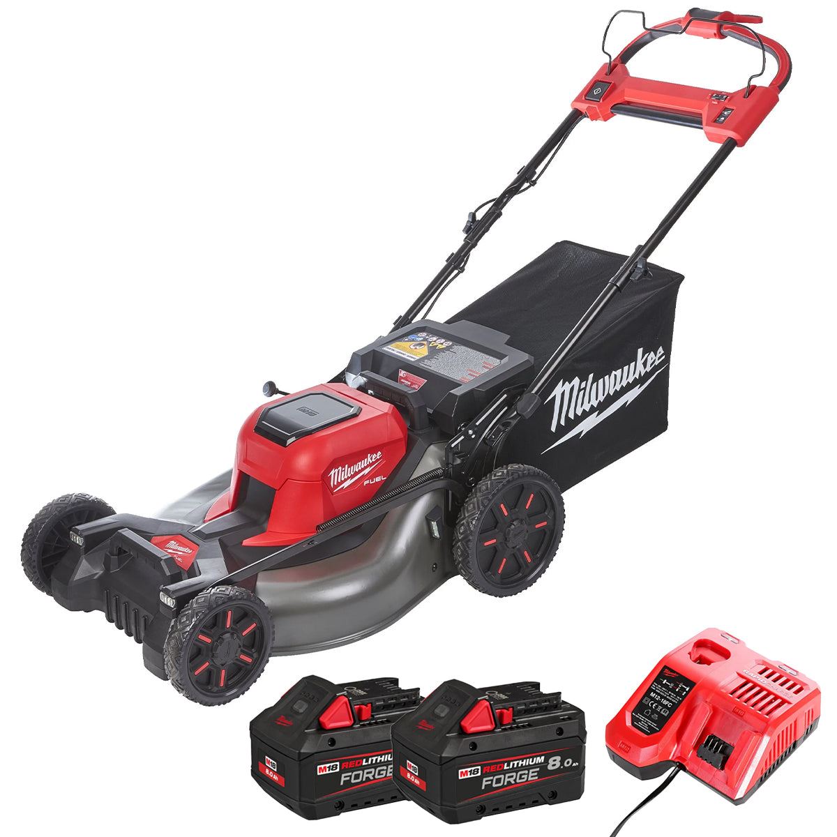 Milwaukee M18F2LM53 36V FUEL Brushless 53cm Self Propelled Lawn Mower with 2 x 8.0Ah Battery & Charger