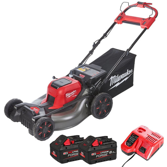 Milwaukee M18F2LM53 36V FUEL Brushless 53cm Self Propelled Lawn Mower with 2 x 8.0Ah Battery & Charger