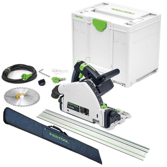 Festool TS 55 FEBQ-Plus 230V GB 160mm Circular Plunge-Cut Saw - 576706 With Guide Rail & Guide Rail Bag