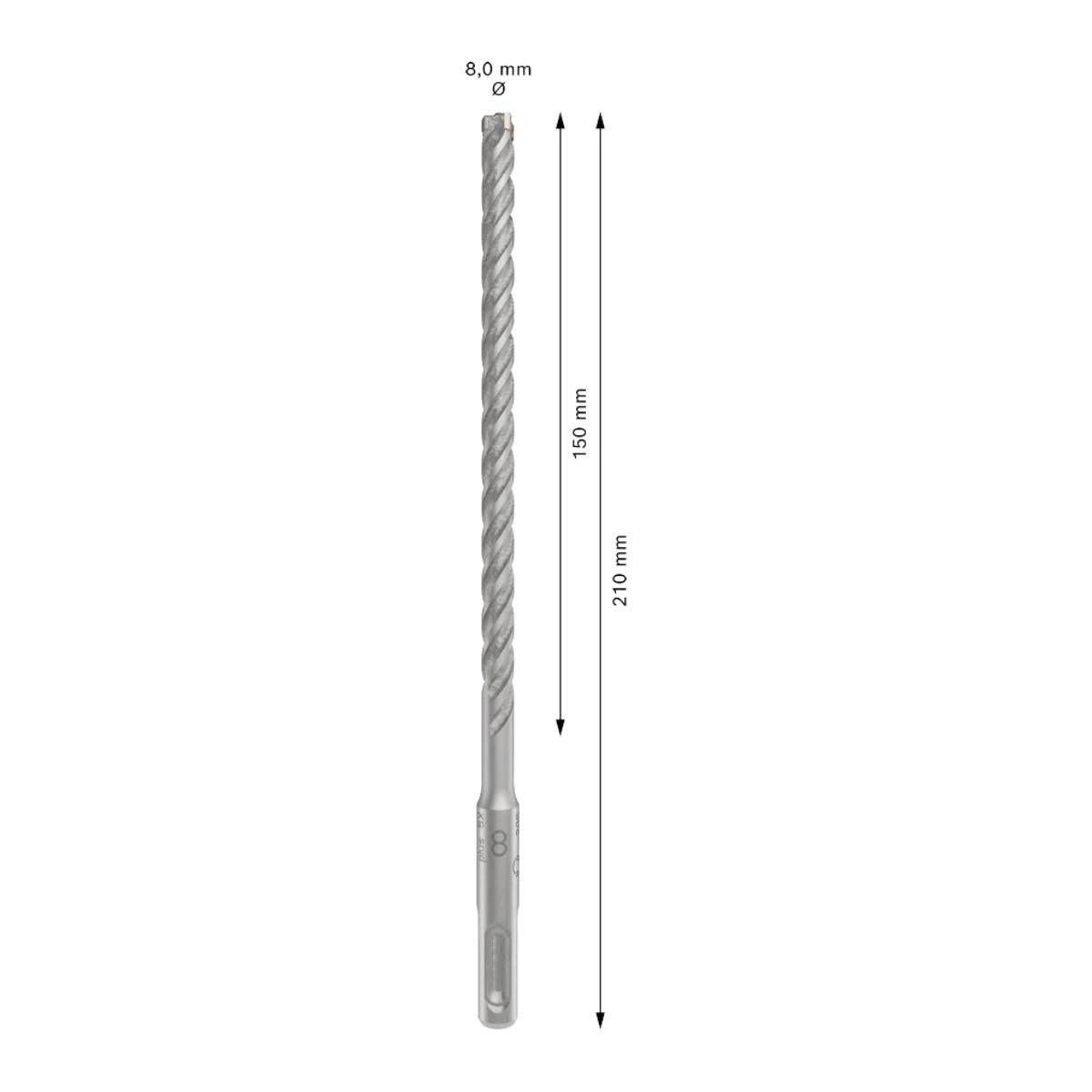Bosch PRO SDS Plus-5X 8mm x 150mm x 210mm Hammer Drill Bit 2608833790