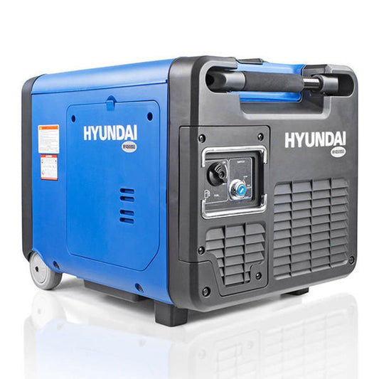 Hyundai HY4500SEI Portable Petrol Inverter Generator, Remote Keyfob & Electric Start, Wheel Kit 4000W/230V