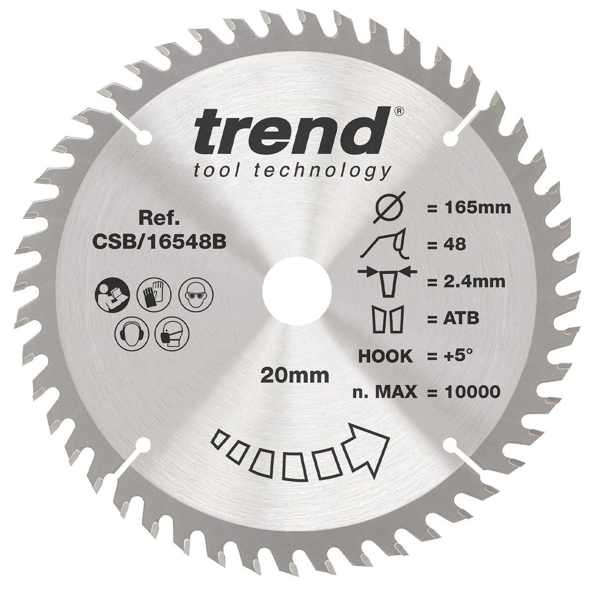 Trend CSB/16548B Wood Circular Saw Blade 165mm x 20mm x 48T