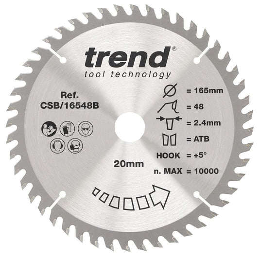 Trend CSB/16548B Wood Circular Saw Blade 165mm x 20mm x 48T