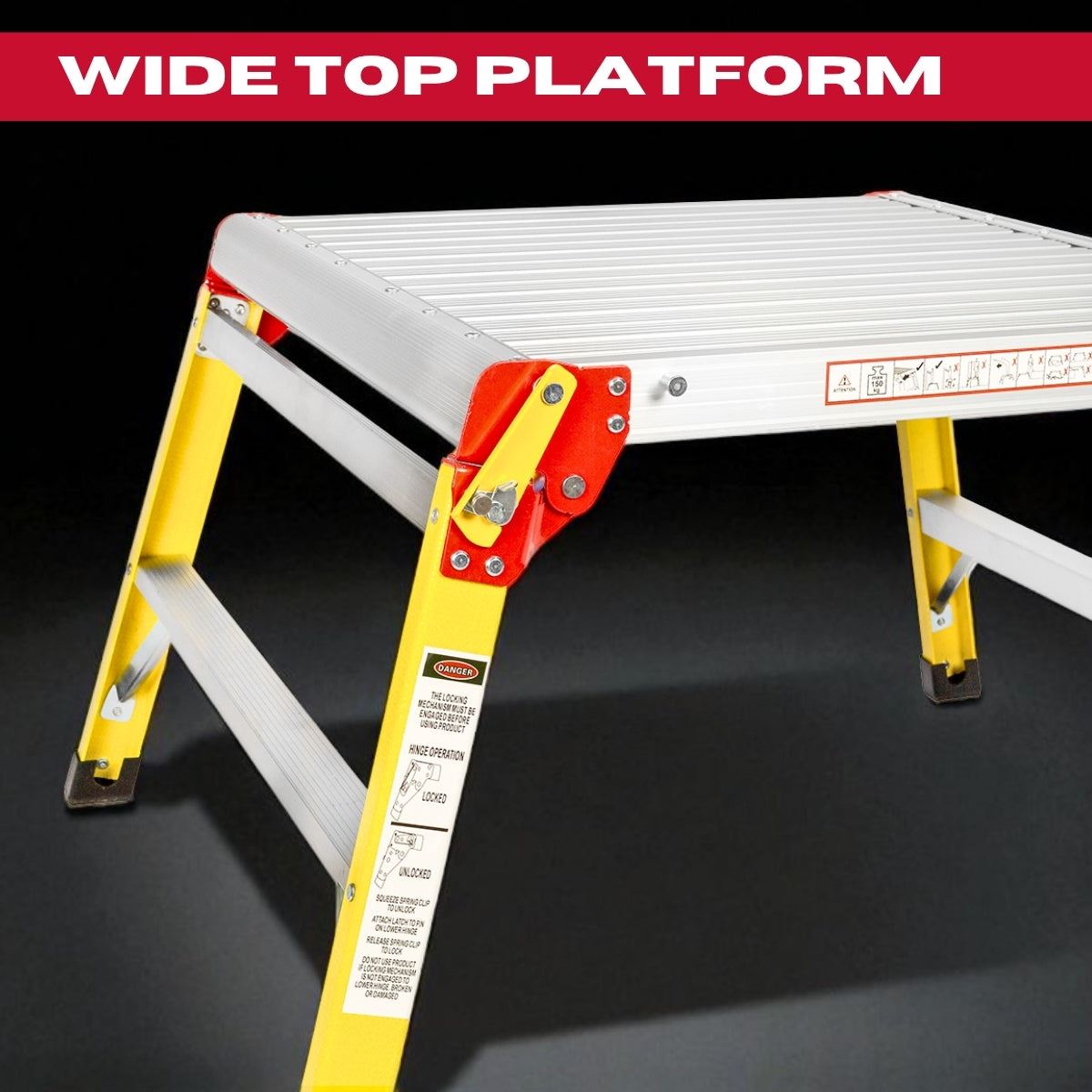 Excel Fibreglass Work Bench Platform Heavy Duty Folding Hop Up 600mm x 600mm