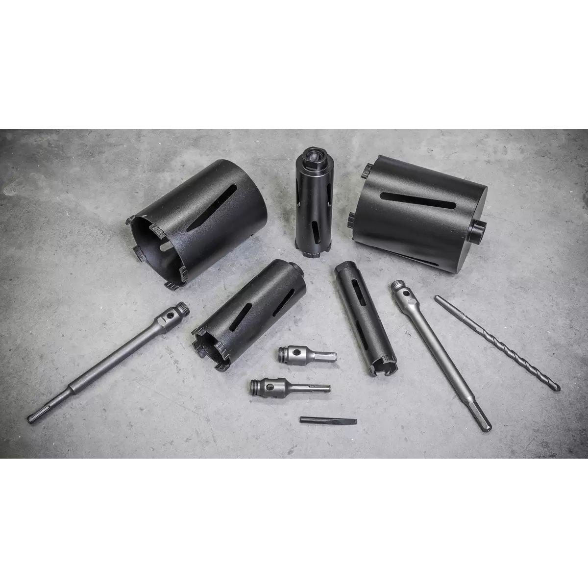 Sealey WDCKIT5 Diamond 5 Core Kit (38, 52, 65, 117, 127mm Cores with Adaptors)