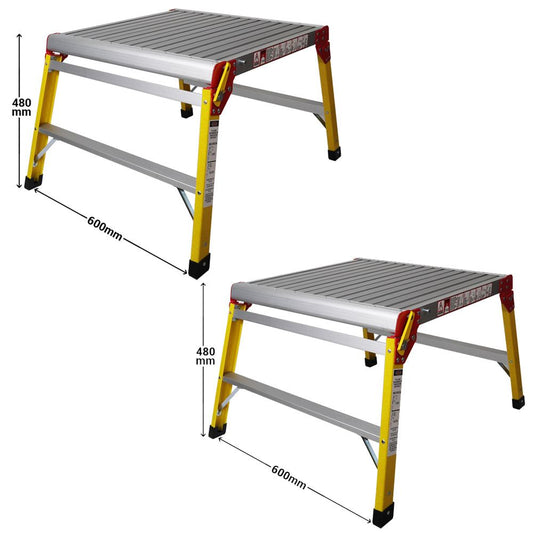Excel 600 x 600mm Fibreglass Heavy Duty Platform Folding Hop Up Pack of 2