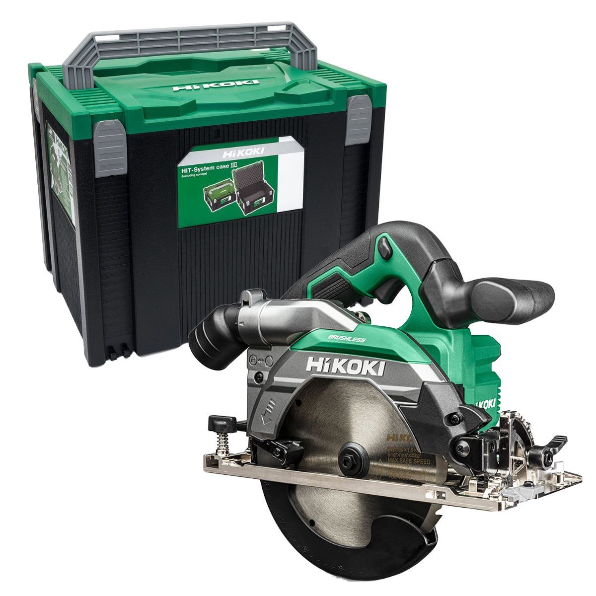 Hikoki C1806DBW2Z 18V Brushless 165mm Circular Saw with 1 x 2.5Ah/5.0Ah Battery & Charger