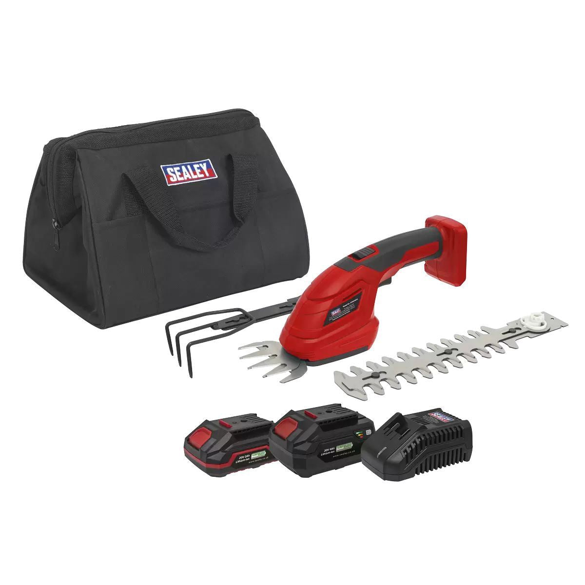 Sealey CP20VGT3KIT 20V Cordless 3-in-1 Garden Tool Kit with 2 Batteries & Charger