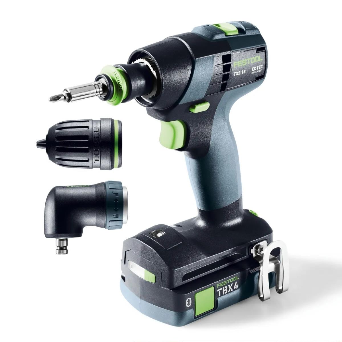 Festool TXS 18 TBX4,0 I-Set 18V Brushless Drill Driver with 2 x 4.0Ah Battery & Charger in Systainer - 579351
