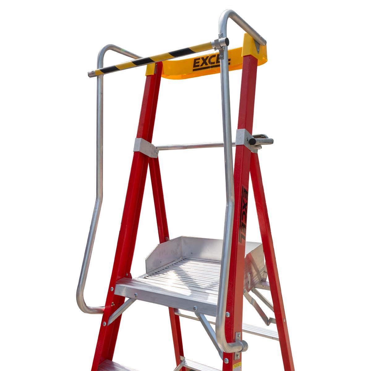 Excel Electricians Fibreglass Podium Step Ladder 6 Tread 2.61m EN131-7 Item Condition Damaged Box - Collection Only