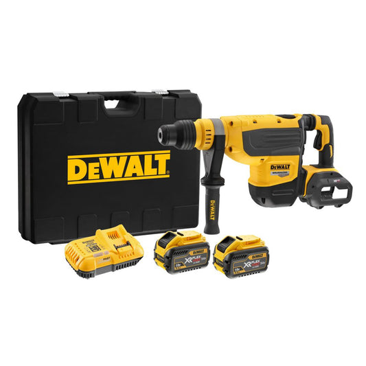 DeWalt DCH733X2 54V Flexvolt SDS MAX Hammer Drill 2 x 9.0Ah Battery Charger & Case