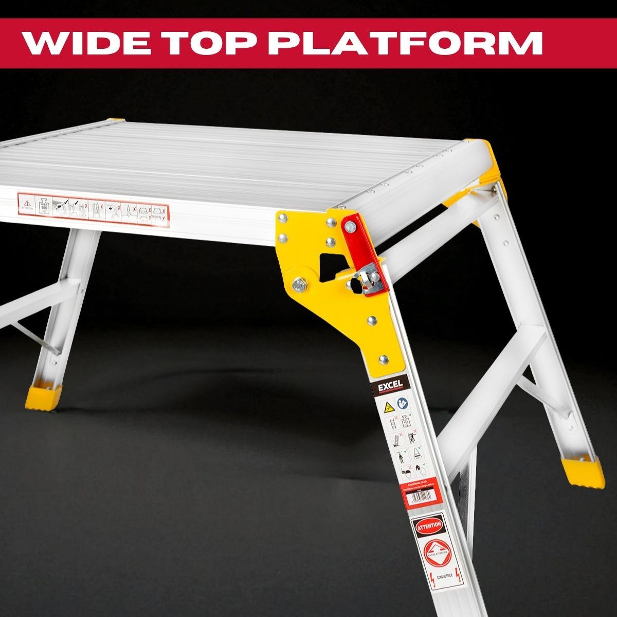 Excel Heavy Duty Aluminium Platform Work Bench Folding Hop Up 600mm x 600mm Item Condition Box Opened Never Used