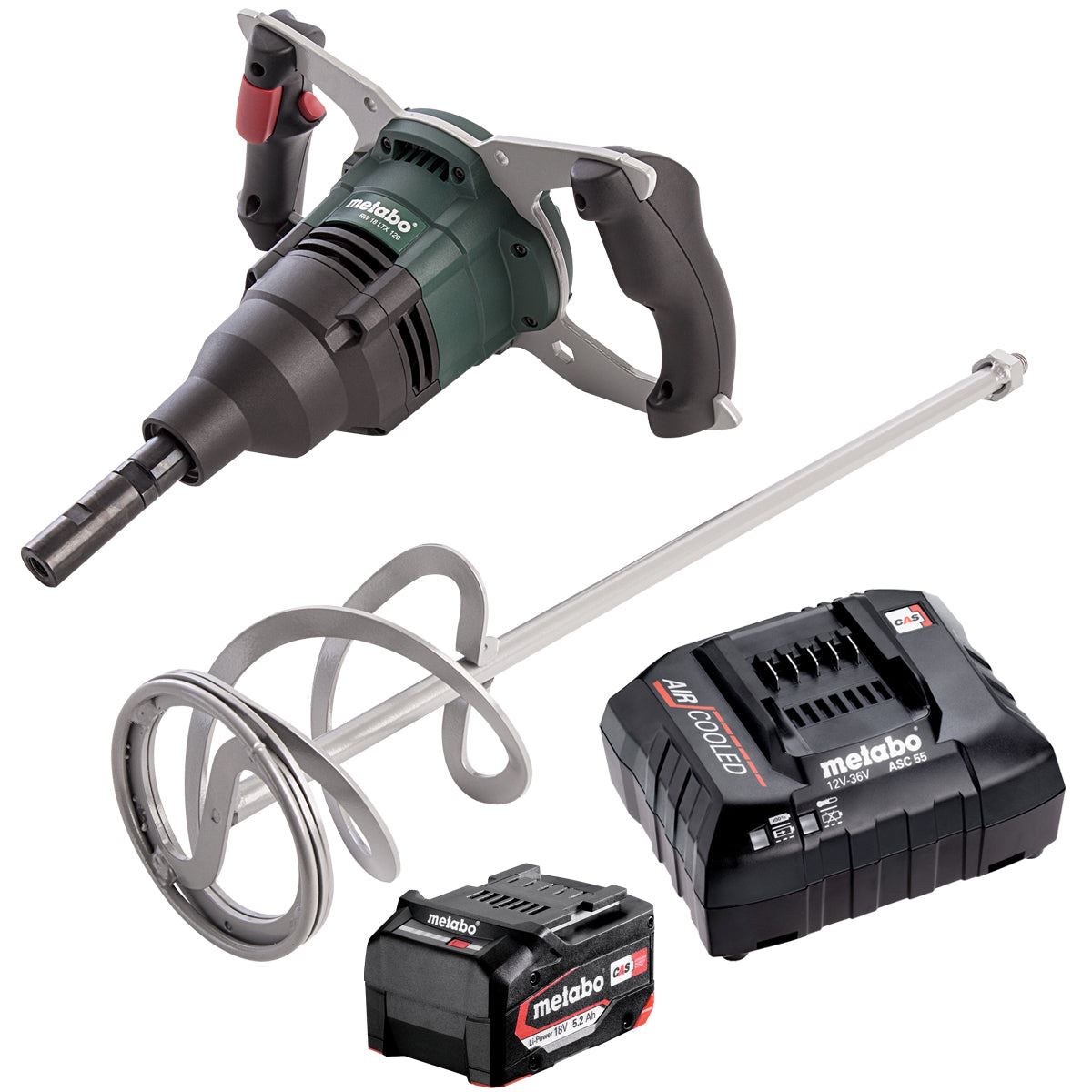 Metabo RW 18 LTX BL 120 18V Brushless 120mm Mixer with 1 x 5.2Ah Battery & Charger