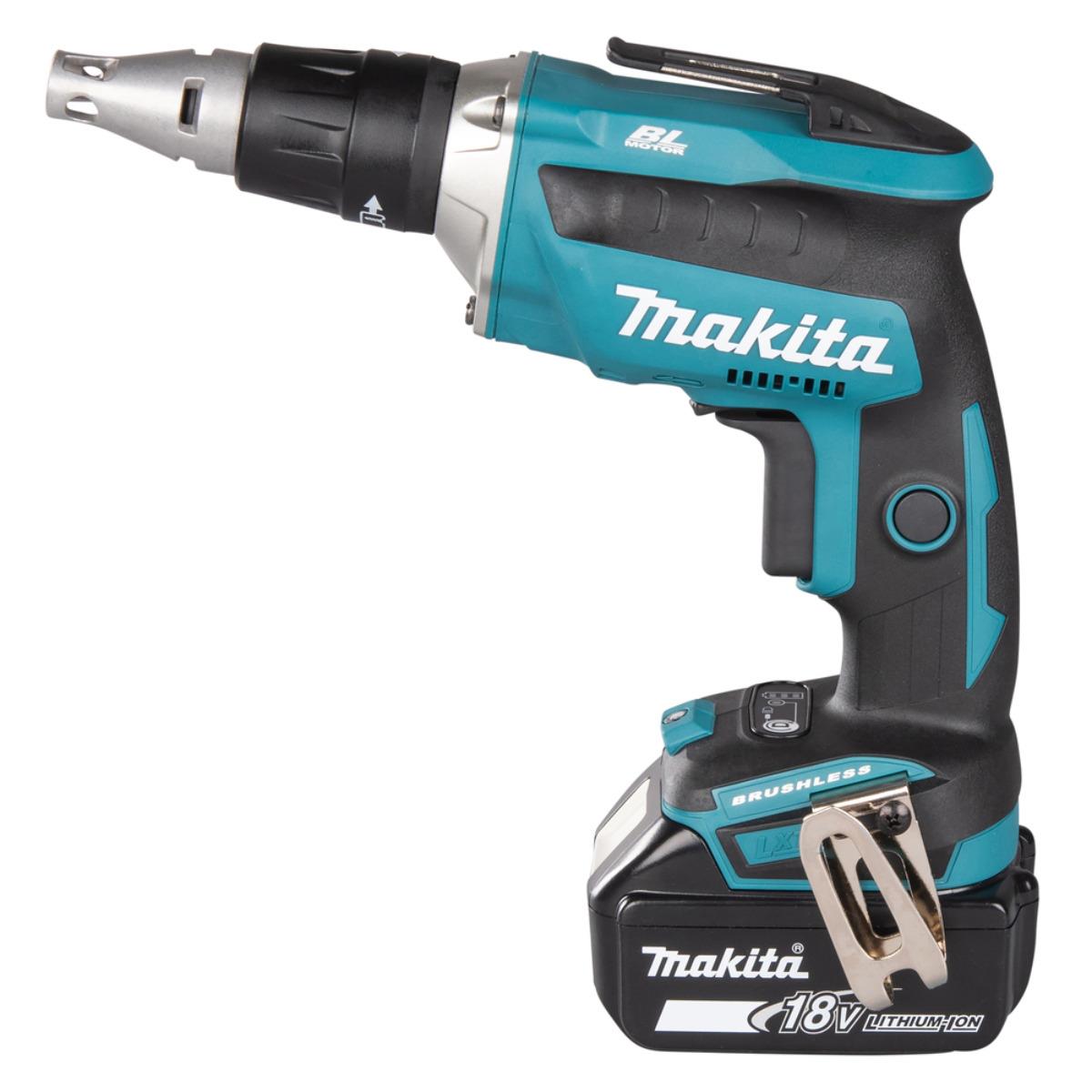 Makita DFS452TJX2 18V Brushless Collated Autofeed Drywall Screwdriver with 2 x 5.0Ah Batteries & Charger in Case