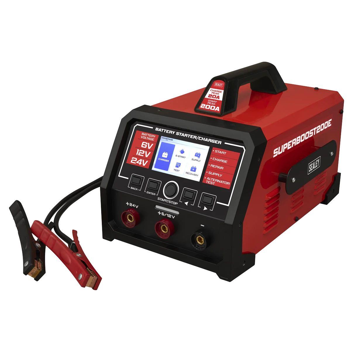 Sealey SUPERBOOST200E 6/12/24V Battery Starter/Charger 200A/230V