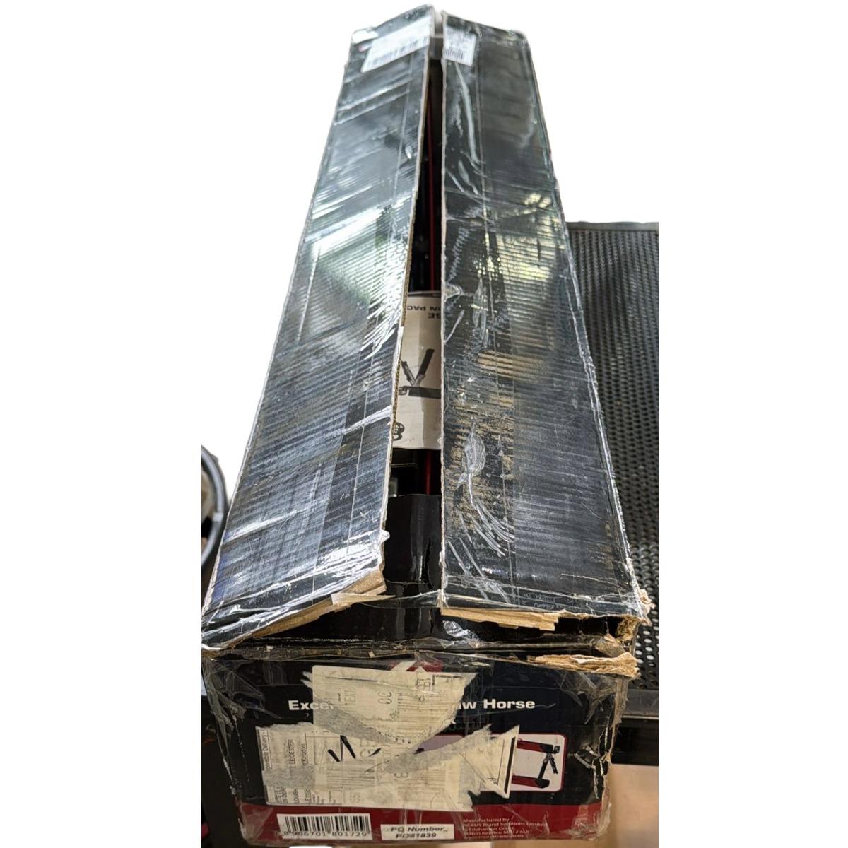 Excel Steel Sawhorse Heavy Duty Adjustable Legs Twin Pack 1178Kg Capacity Item Condition Damaged Box
