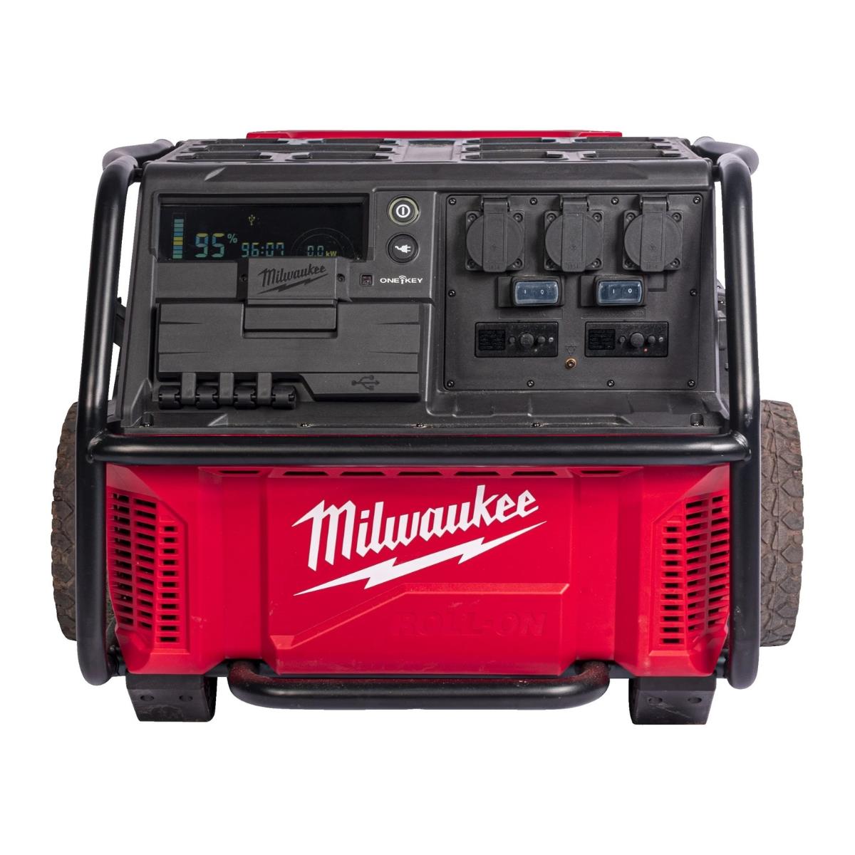 Milwaukee IRPSUOP2500 GB2 Packout Roll-On Mobile Power Supply 240V with 3 x 6.0Ah FORGE Battery & 6 Bay Rapid Charger
