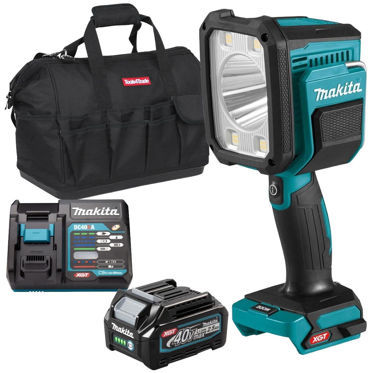 Makita ML007G 40V XGT Flashlight with 1 x 2.5Ah Battery, Charger & Bag