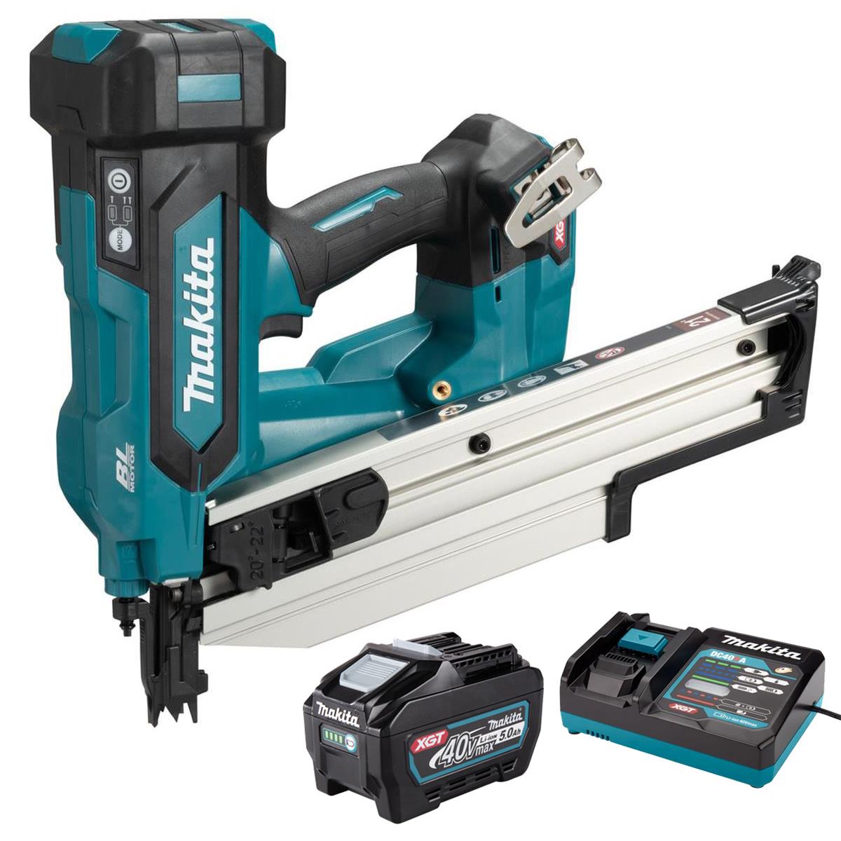 Makita BN002GZ 40V Max XGT Brushless Framing Nailer with 1 x 5.0Ah Battery & Charger