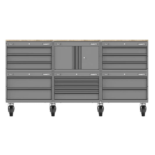 Sealey APMSCCOMBO4 Superline PRO Storage System with Rubber Wood Worktop 2.03m