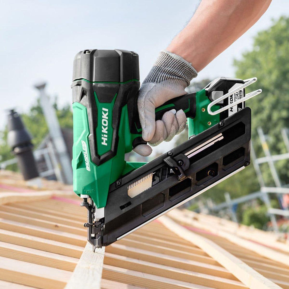 Hikoki NT1865DMBJ4Z 18V Brushless 16G Second Fix Angled Finish Nailer with 2 x 2.0Ah Battery, Charger & Bag