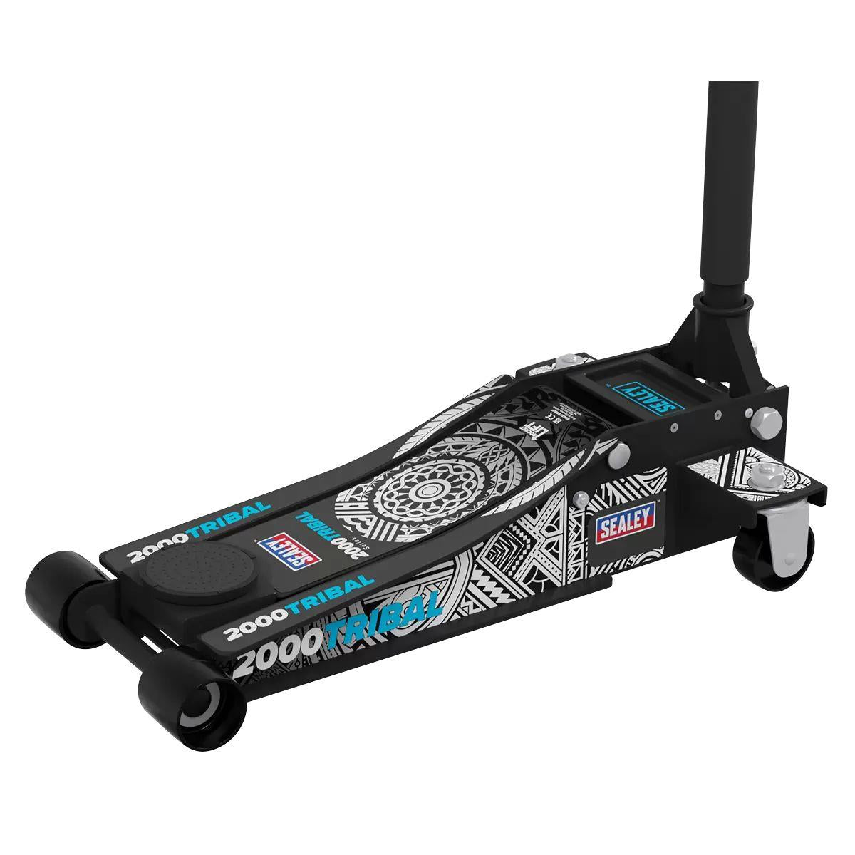 Sealey 2000CB Low Profile Custom Design Trolley Jack with Rocket Lift 2 Tonne Black