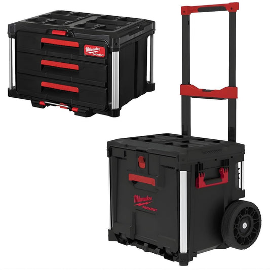 Milwaukee Packout Rolling Drawer Tool Box Trolley With 3 Drawer Tool Box