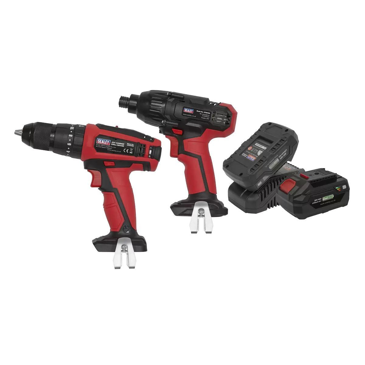 Sealey CP20VDDCOMBO 20V Hammer Drill/Impact Driver Combo Kit with 2 Batteries & charger