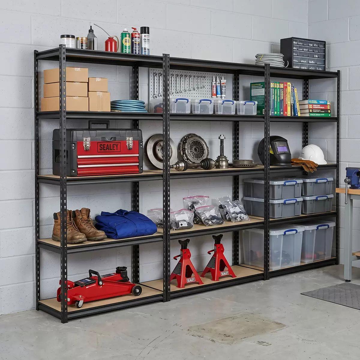 Sealey AP1200RCOMBO1 Racking Unit with 5 Shelves 220kg Capacity Per Level Set of 3