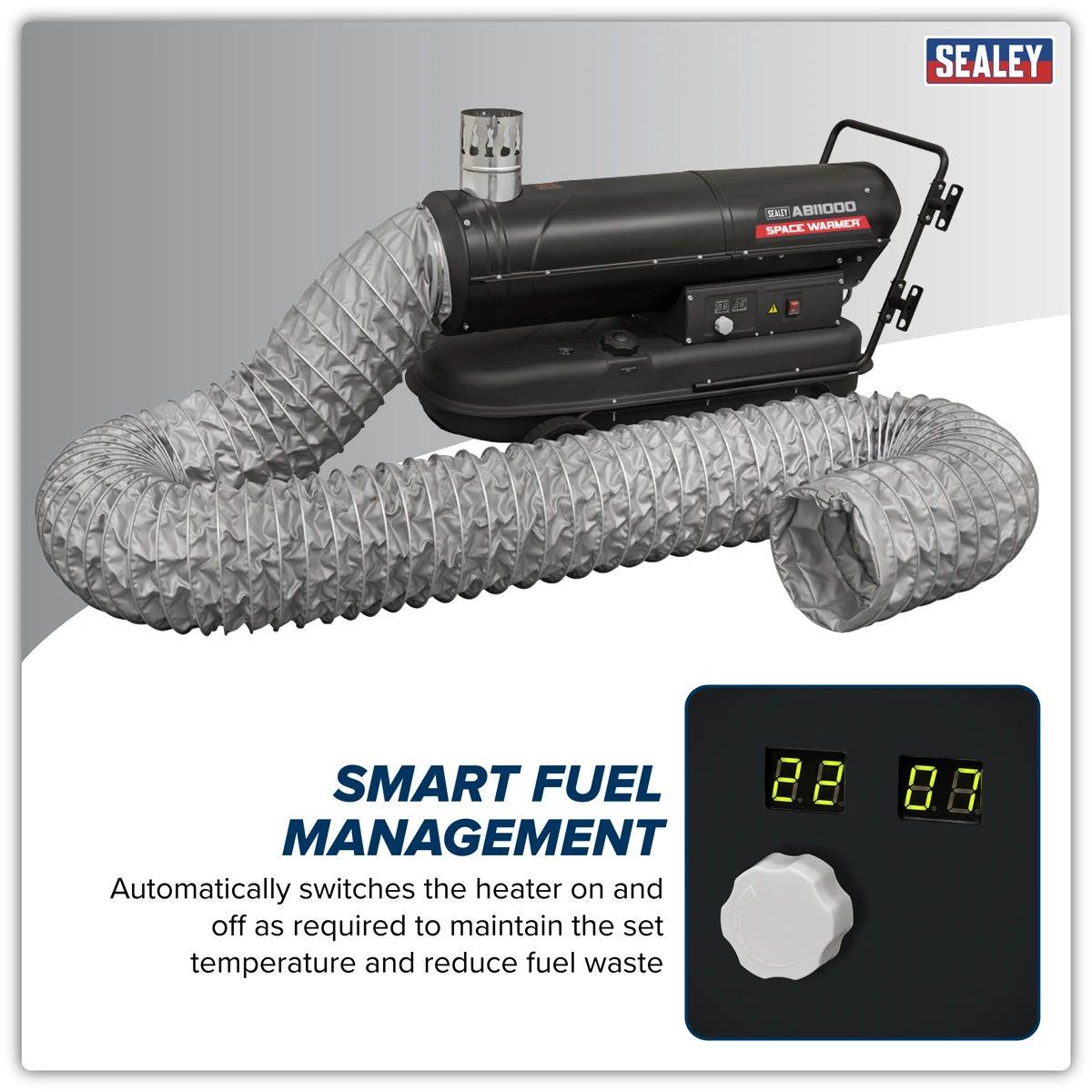 Sealey ABI1000COMBO Kerosene/Diesel Heater with 5M Ducting 230V/250W