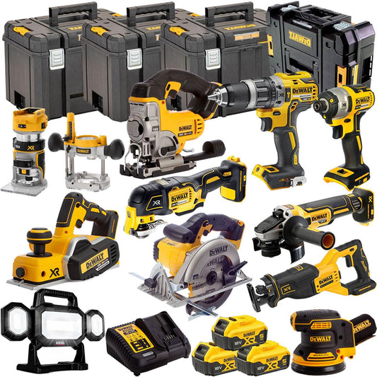 Dewalt 18V 11 Piece Power Tool Kit with 3 x 5.0Ah Batteries T4TKIT-5130
