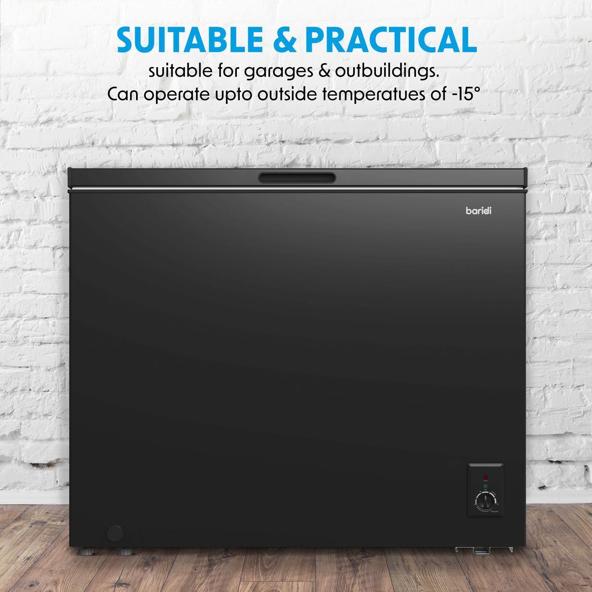 Sealey DH151 Baridi Freestanding Chest Freezer 199L Capacity Black