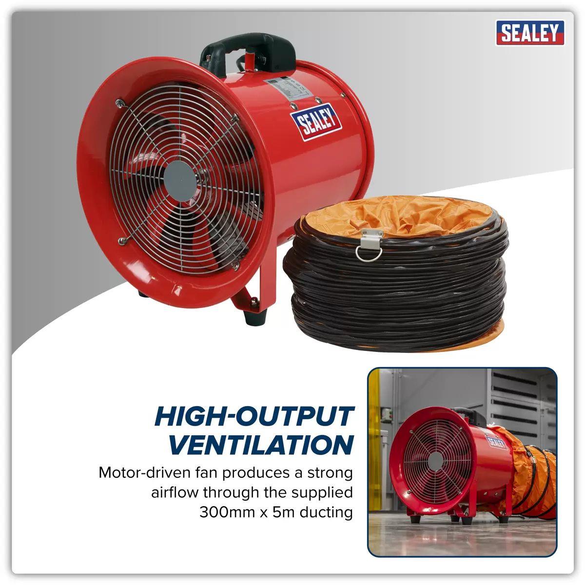 Sealey VEN300 Portable Ventilator 300mm with 5m Ducting