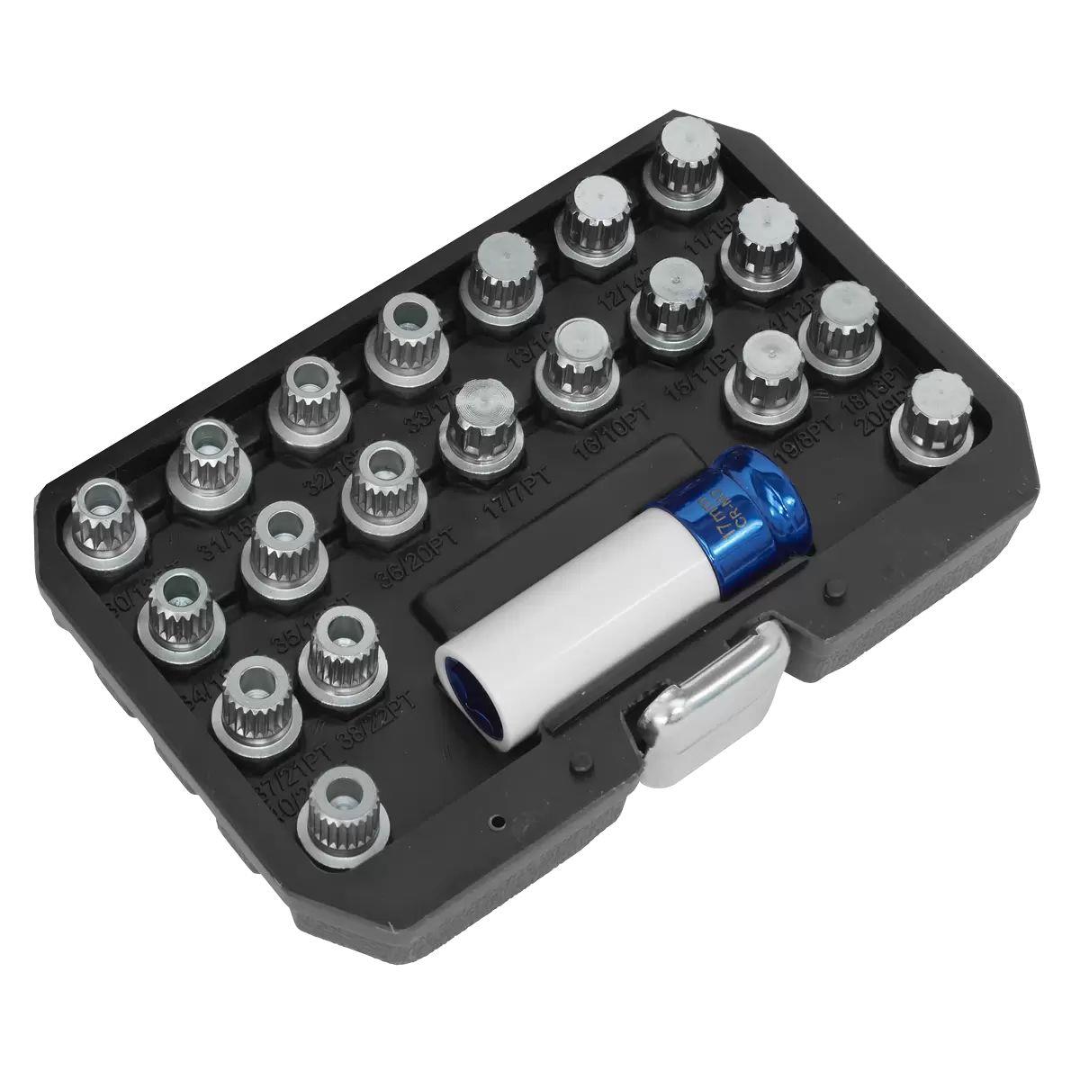 Sealey SX209 Locking Wheel Nut Key Set for BMW & Mini 21pc