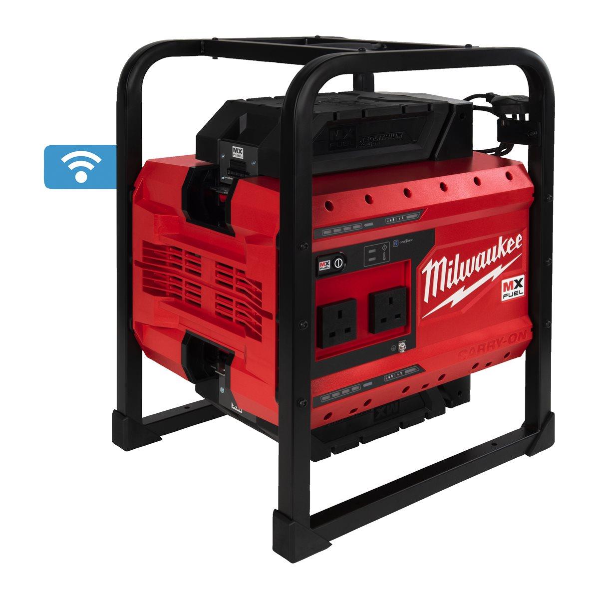 Milwaukee MXFPS-602 UK 110V MX FUEL Power Source with 2 x 6.0Ah MX FUEL Redlithium Batteries 4933479268