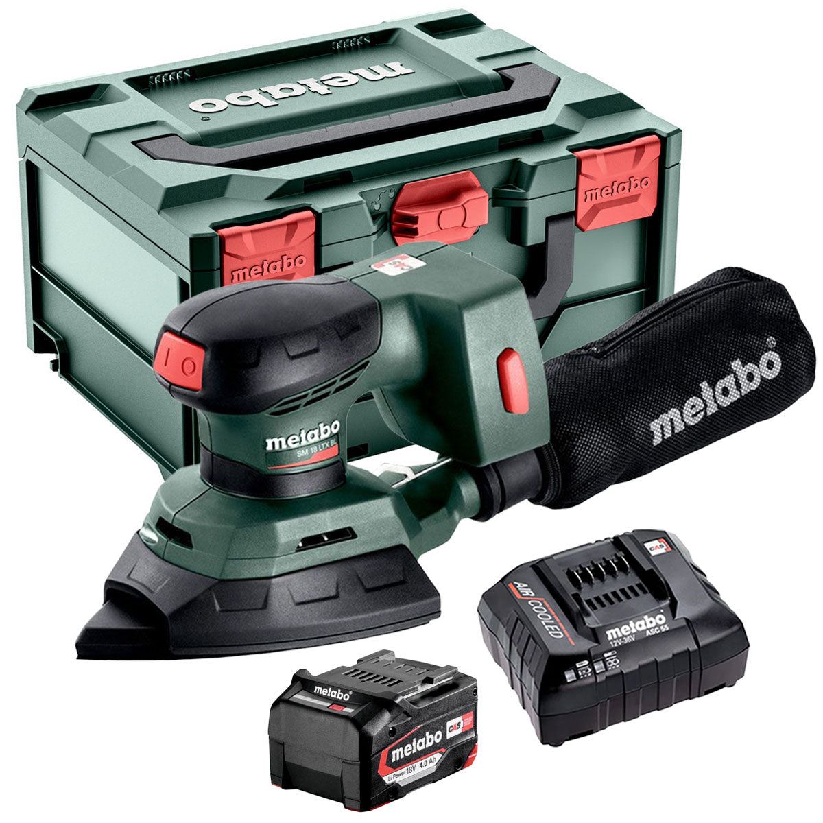 Metabo SM 18 LTX BL 18V Brushless Multi Sander with 1 x 4.0Ah Battery Charger & Metabox