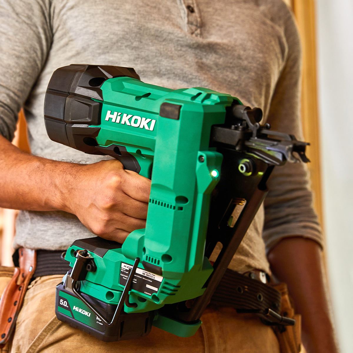 Hikoki NR1890DCAJPZ 18V Brushless 2nd Generation 90mm Clipped Head Framing Nailer with 2 x 5.0Ah Battery Charger & Case