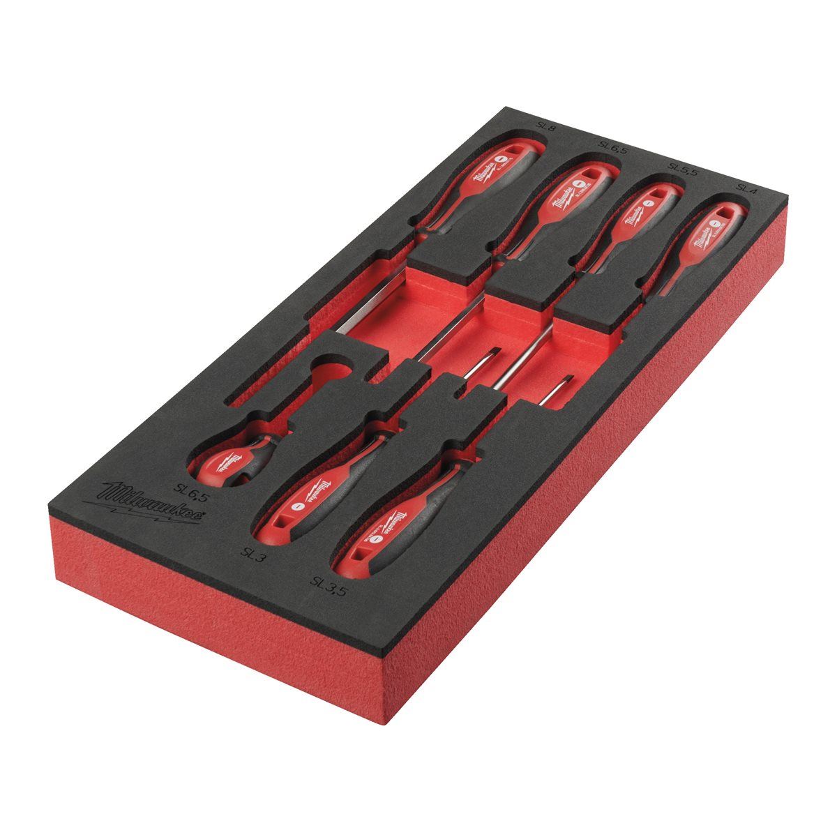 Milwaukee 7 Piece Slotted Tri-Lobe Screwdriver Set in Foam Insert 4932492395