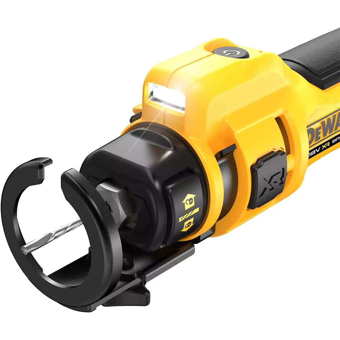 DeWalt DCE555N-XJ 18V XR Brushless Drywall Cut Out Tool with 1 x 5.0Ah Battery Charger & Bag