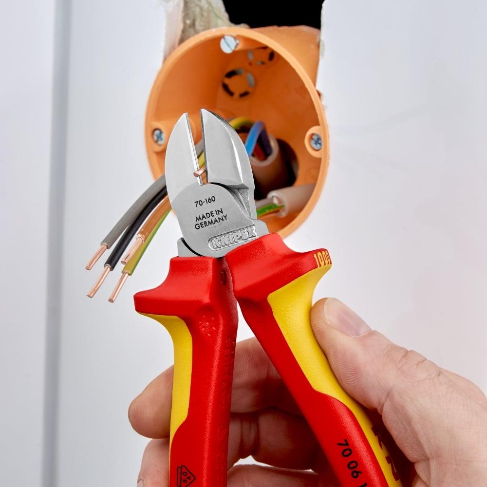 Knipex 160mm VDE Insulated Diagonal Cutter with Multi-Component Grip 70 06 160 SB